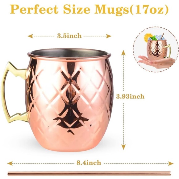 Set of 2 Copper Mugs - Picture 4 of 11